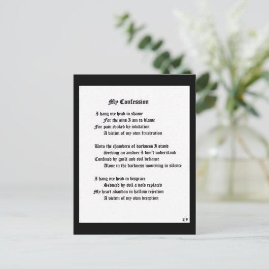 Mijn biecht briefkaart (Staand voorkant)