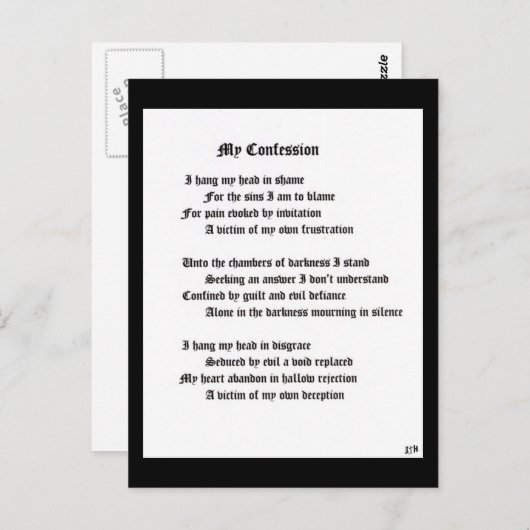 Mijn biecht briefkaart (Voorkant / Achterkant)