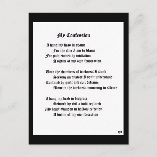 Mijn biecht briefkaart (Voorkant)