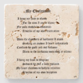 Mijn biecht stenen onderzetter (Voorkant)