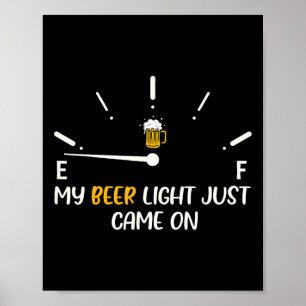 Mijn bierlicht kwam net op bier papa grappig vader poster