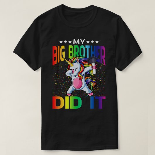 Mijn Big Brother deed het Afstuderen Gecorduleerd  T-shirt (Design voorkant)