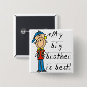 Mijn Big Brother is beste T-shirts en cadeautjes Vierkante Button 5,1 Cm (Voorkant /achterkant)