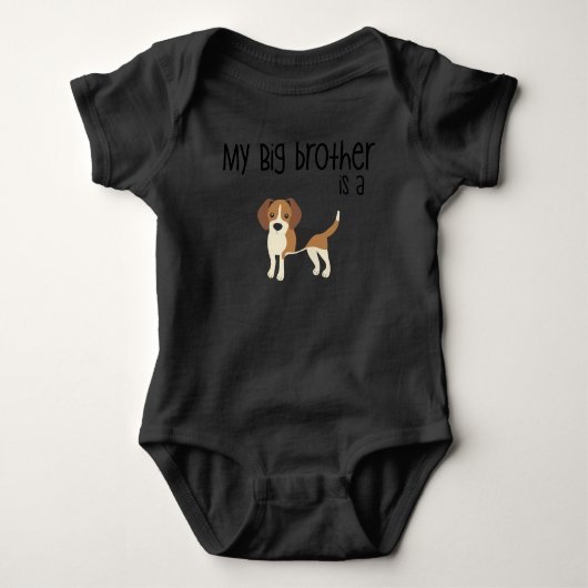 Mijn Big Brother is een Beagle, Baby shower Gift,  Romper (Voorkant)
