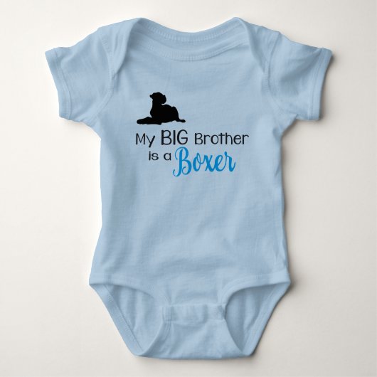 Mijn Big Brother is een Boxer Dog Baby-pak Romper (Voorkant)