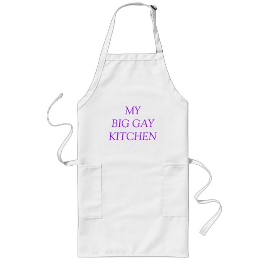 Mijn Big Gay Kitchen apron Lang Schort (Voorkant)
