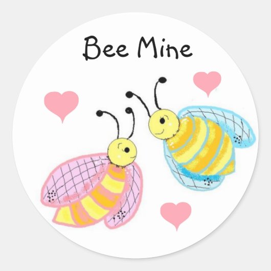 Mijn Bij Ronde Sticker (Voorkant)