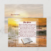 Mijn Bijbel Christelijk gedicht met Sunset Beach Feestdagenkaart (Voorkant / Achterkant)