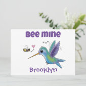 Mijn bijtjief fijne Valentijnsdag kolibrie bij Feestdagenkaart (Staand voorkant)