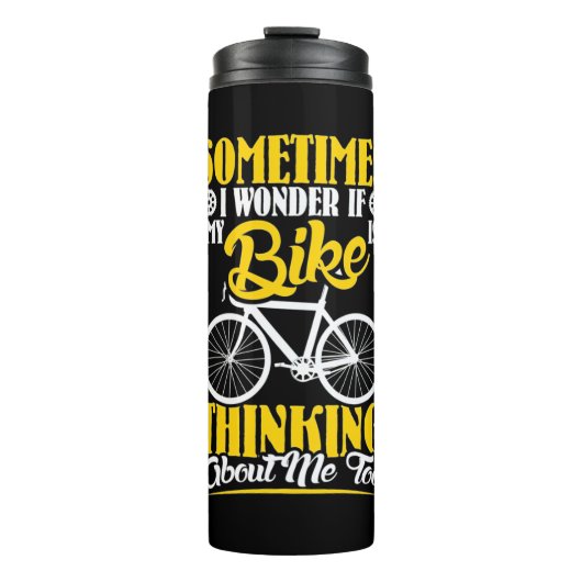 Mijn bike denkt over mij thermosbeker (Voorkant)