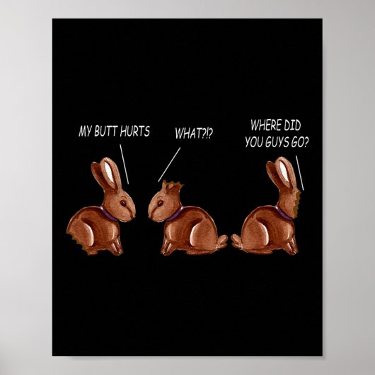 Mijn Billen Pijnigen Chocolade Konijn Funny Easter Poster (Voorkant)