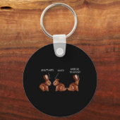 Mijn Billen Pijnigen Chocolade Konijn Funny Pasen Sleutelhanger (Voorkant)