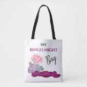 Mijn Bingo Night Bag Bingo Kaart Chips Flowers Tote Bag (Voorkant)