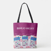Mijn Bingo Night Bag Bingo Kaart Chips Flowers Tote Bag (Achterkant)