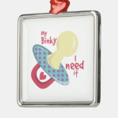 Mijn binky metalen ornament (Links)