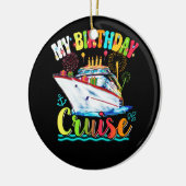 Mijn Birthday Cruise Ship Cake Cruising Bday Keramisch Ornament (Links)