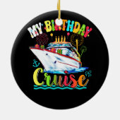 Mijn Birthday Cruise Ship Cake Cruising Bday Keramisch Ornament (Achterkant)