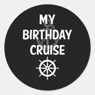 Mijn Birthday Cruise Ship Ronde Sticker