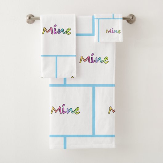 Mijn Blauwe Grid  Bad Handdoek (Insitu)