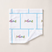 Mijn Blauwe Grid  Bad Handdoek (Wasdoekje)