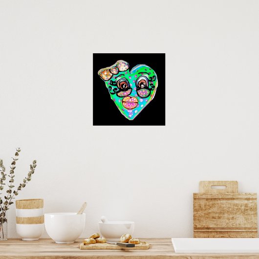 Mijn blauwe hart poster (Keuken)