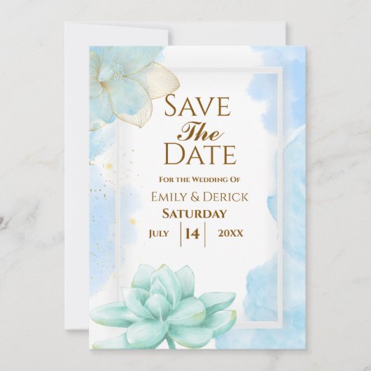 Mijn blauwe liefje bruiloft uitnodiging (Voorkant)