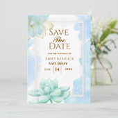 Mijn blauwe liefje bruiloft uitnodiging (Staand voorkant)