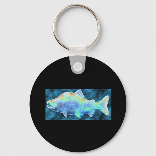 Mijn blauwe zalm sleutelhanger (Voorkant)