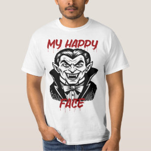 Mijn blije gezicht, grappige vampier Halloween T-shirt