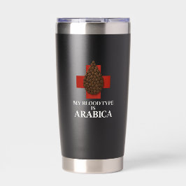 Mijn bloedgroep is Arabica Premium Thermal Tumbler Geïsoleerde Drinkbeker