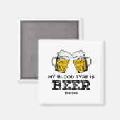 Mijn Bloedgroep Is Bier Positief Funny Sarcastisch Magneet (Voorkant / Achterkant)