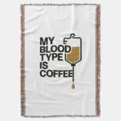 Mijn bloedgroep is Coffee Throw Blanker Deken (Voorkant Verticaal)