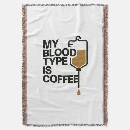 Mijn bloedgroep is Coffee Throw Blanker Deken (Voorkant Verticaal)