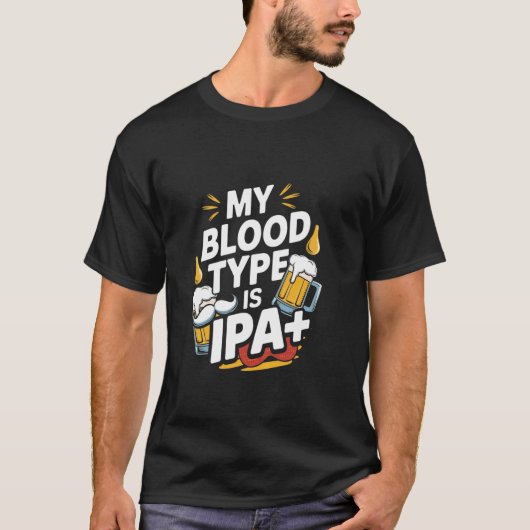 Mijn Bloedgroep Is IPA Grappig IPA Bier Drinken T-shirt (Voorkant)