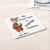 MIJN BLOEDGROEP IS KOFFIE POSITIEF KARTONNEN ONDERZETTERS (Schuin)