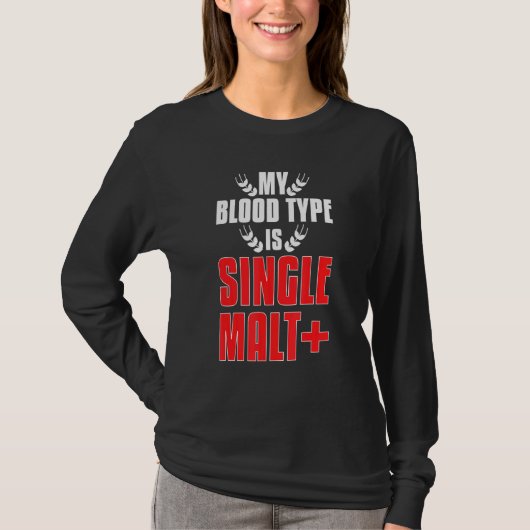 Mijn bloedgroep is mout plus whisky t-shirt (Voorkant)