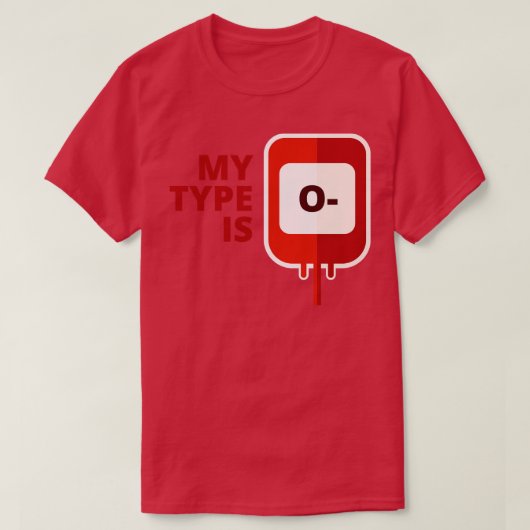 Mijn bloedgroep is O Negatief T-shirt (Design voorkant)