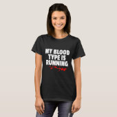 Mijn bloedgroep is Running Cool TShirt voor hardlo (Voorkant volledig)