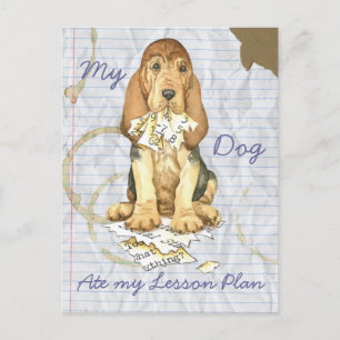 Mijn bloedhond op mijn lesplan briefkaart