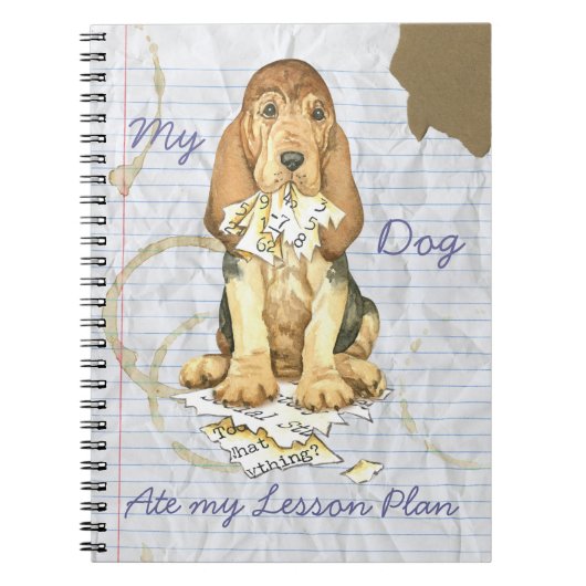 Mijn bloedhond op mijn lesplan notitieboek (Voorkant)