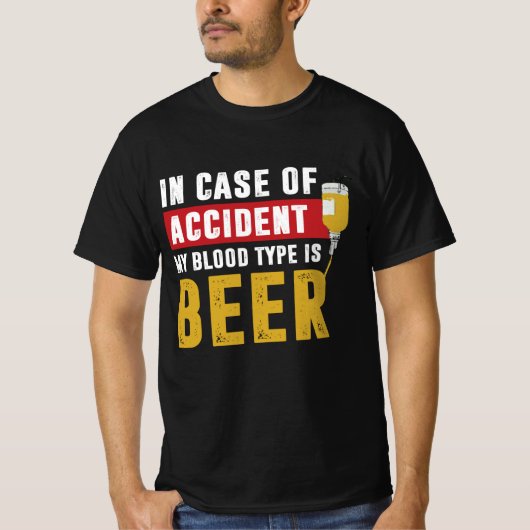 Mijn bloedtype is bier t-shirt (Voorkant)