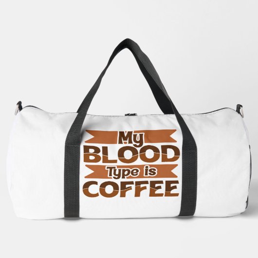 Mijn Bloedtype Is Coffee Spandoek Plunjezak (Voorkant)