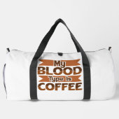 Mijn Bloedtype Is Coffee Spandoek Plunjezak (Achterkant)