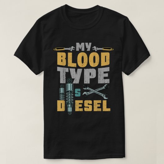 Mijn bloedtype is dieselauto t-shirt (Design voorkant)