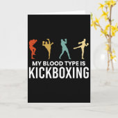 Mijn bloedtype is kickboksen kickbokser kaart (Gele Bloem)