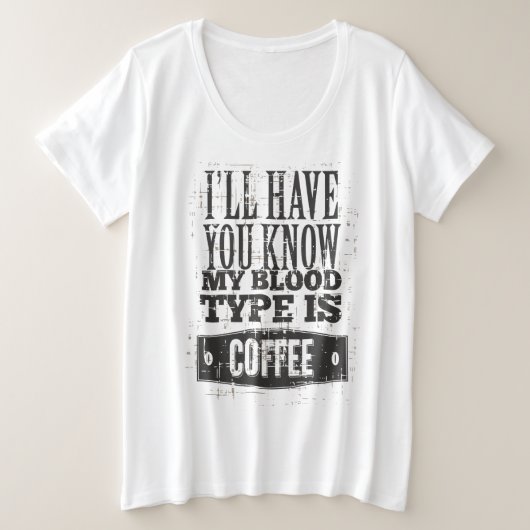 Mijn bloedtype is Koffee Black Grey T-Shirt (Design voorkant)