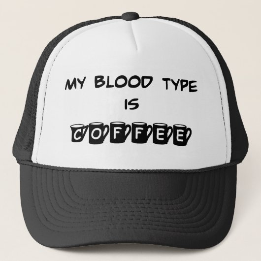 Mijn bloedtype is koffie-Pet Trucker Pet (Voorkant)