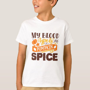 Mijn bloedtype is pompoen Spice Funny Quote T-shirt