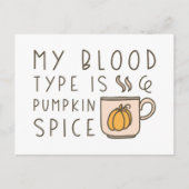 Mijn bloedtype is pompoenen briefkaart (Voorkant)