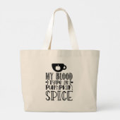 Mijn bloedtype is pompoenen grote tote bag (Achterkant)
